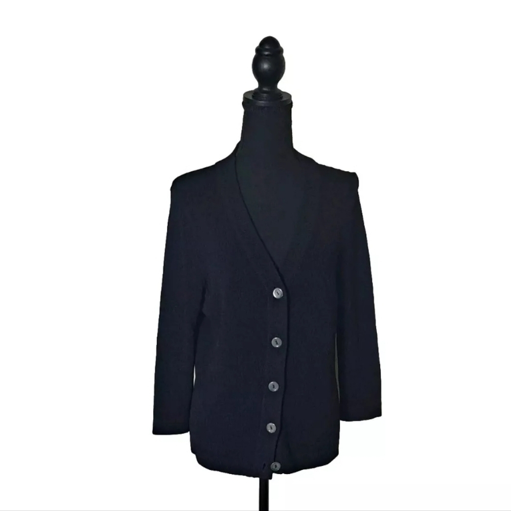 Harold's | Black V-neck Button Front Cardigan Size Large b27#19